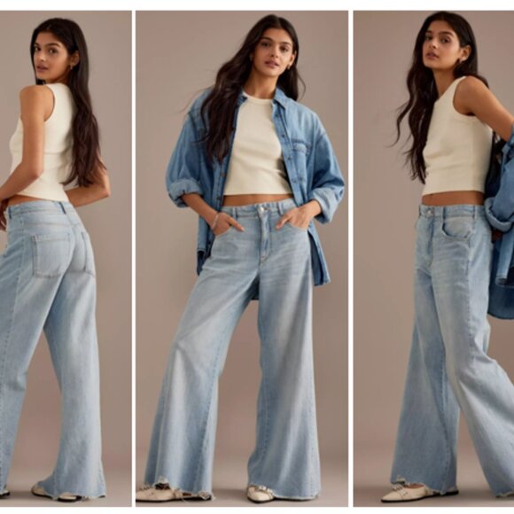 Pilcro Light Blue Flare & Wide Leg Jeans - Picture 7 of 7